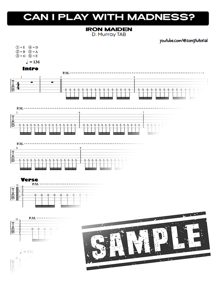 Can I Play With Madness? PDF TAB + Backing Track MP3 product image (2)
