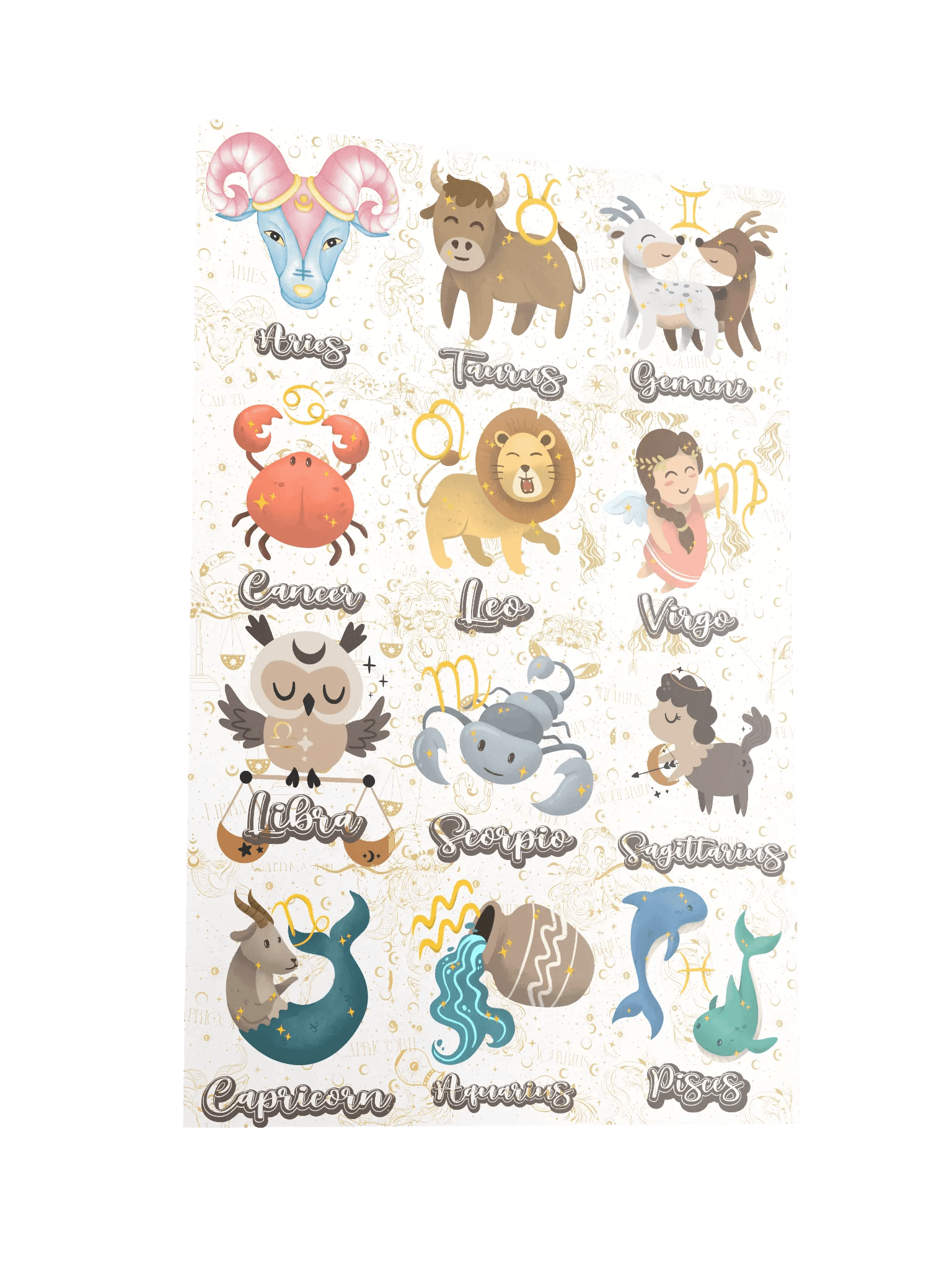 Zodiac Signs Illustrated Poster product image (2)