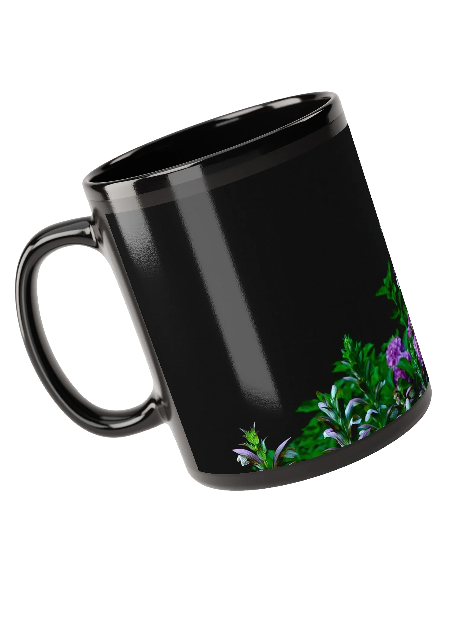 Keramiktasse schwarz - Blumenkontrast product image (3)