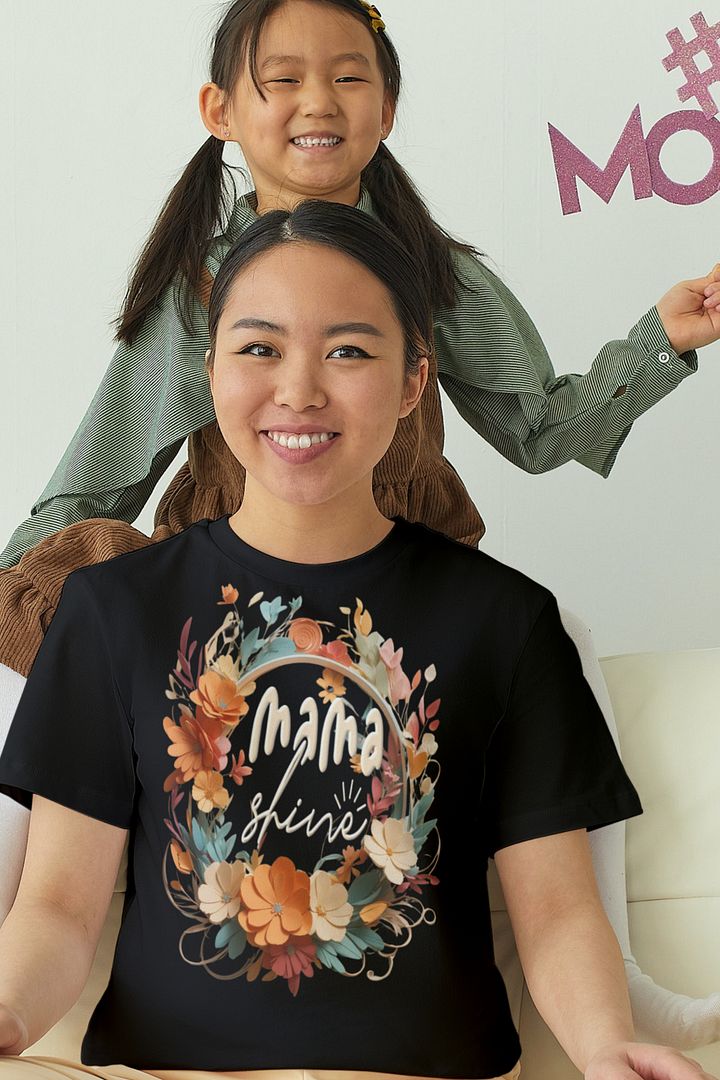 Mothers Day Floral Wreath Mama Shine T-Shirt product image (1)