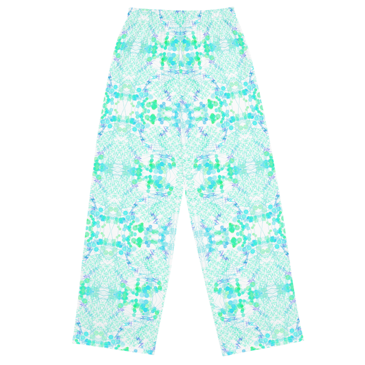 Aqua Mesh Geometric Design Unisex Wide Leg Bottoms product image (2)