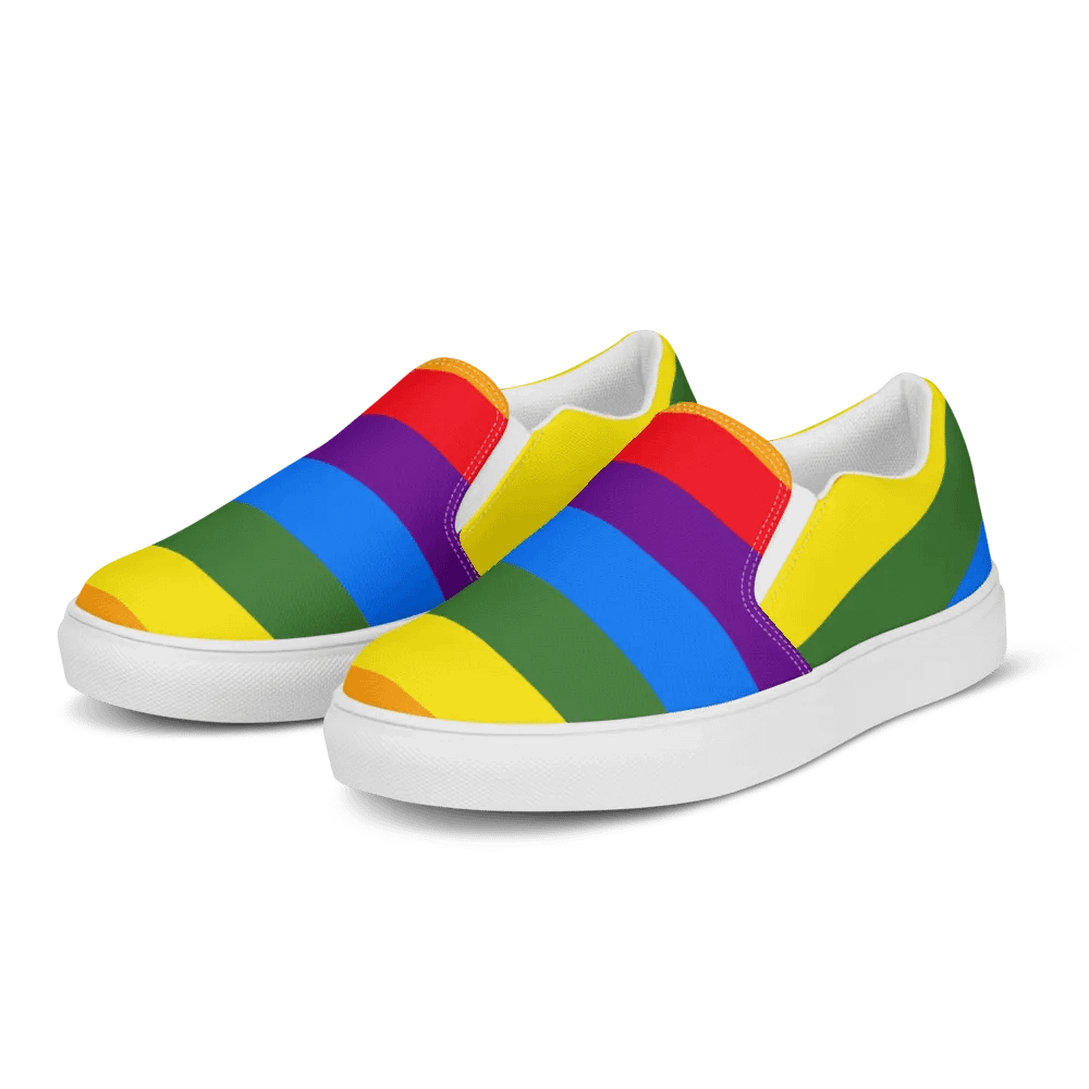 Rainbow Stride: Women's Slip-On Canvas Shoes product image (3)