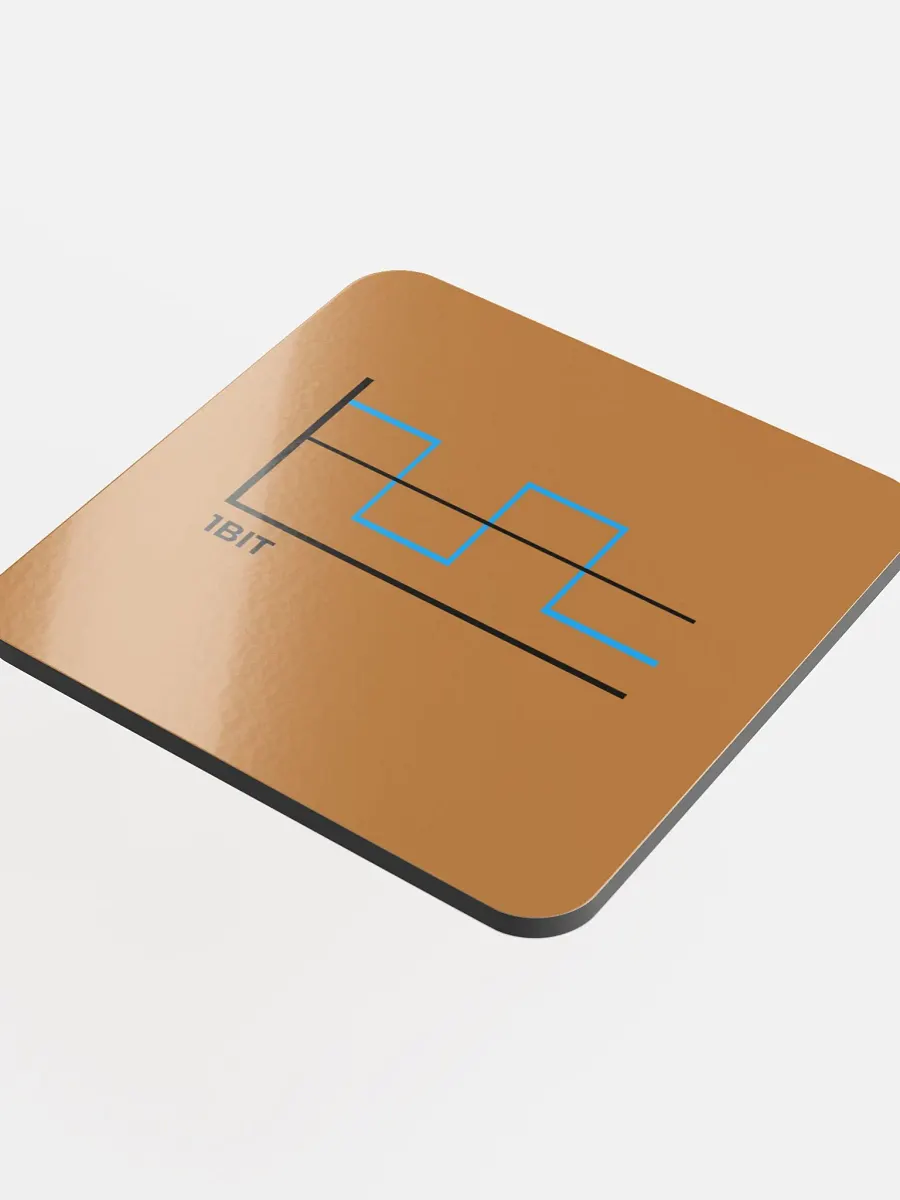 1Bit Graph Glossed Cork Coaster (limited copper edition)) product image (4)