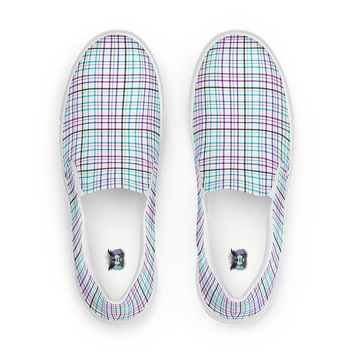 White Plaid Men's Slip-On Shoes product image (1)