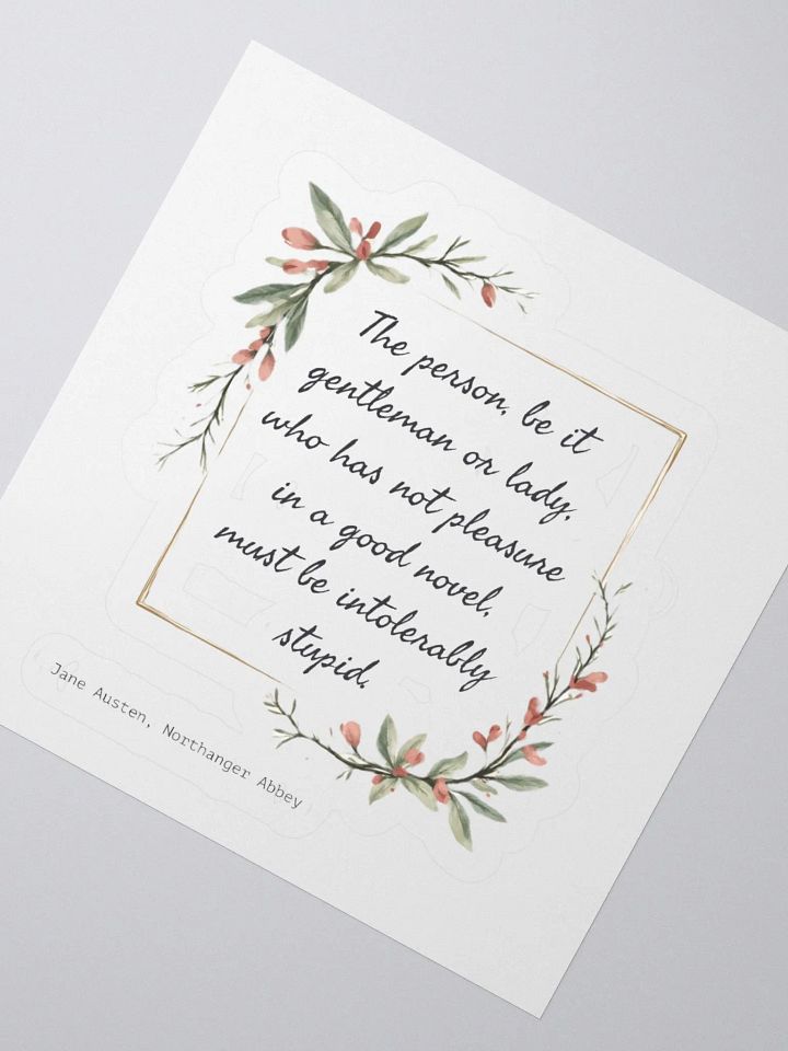 Pleasure in a Good Novel Austen Sticker product image (6)