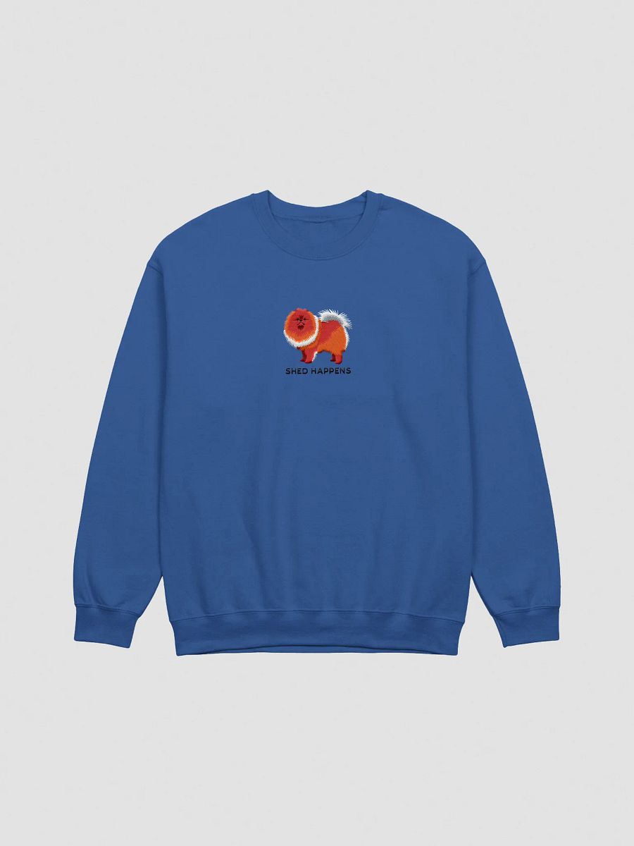 Shed Happens Sweatshirt (Embroidered) of a Pomeranian(Red) product image (4)
