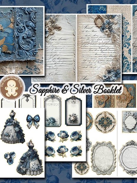Sapphire & Silver - Timeless Charm Ephemera Kit Digital Download product image (6)