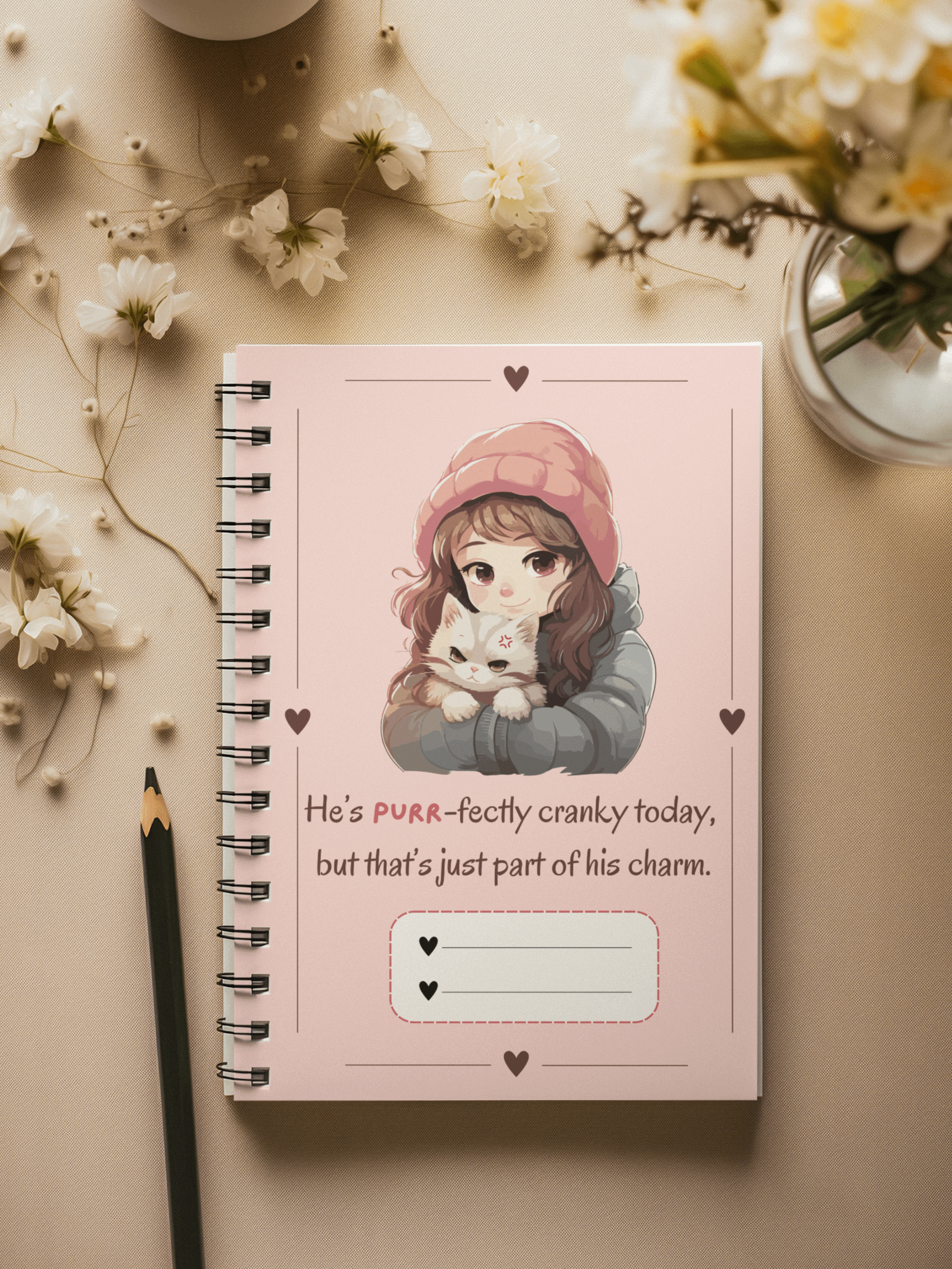 Purrfectly Charmed Pink Notebook product image (1)
