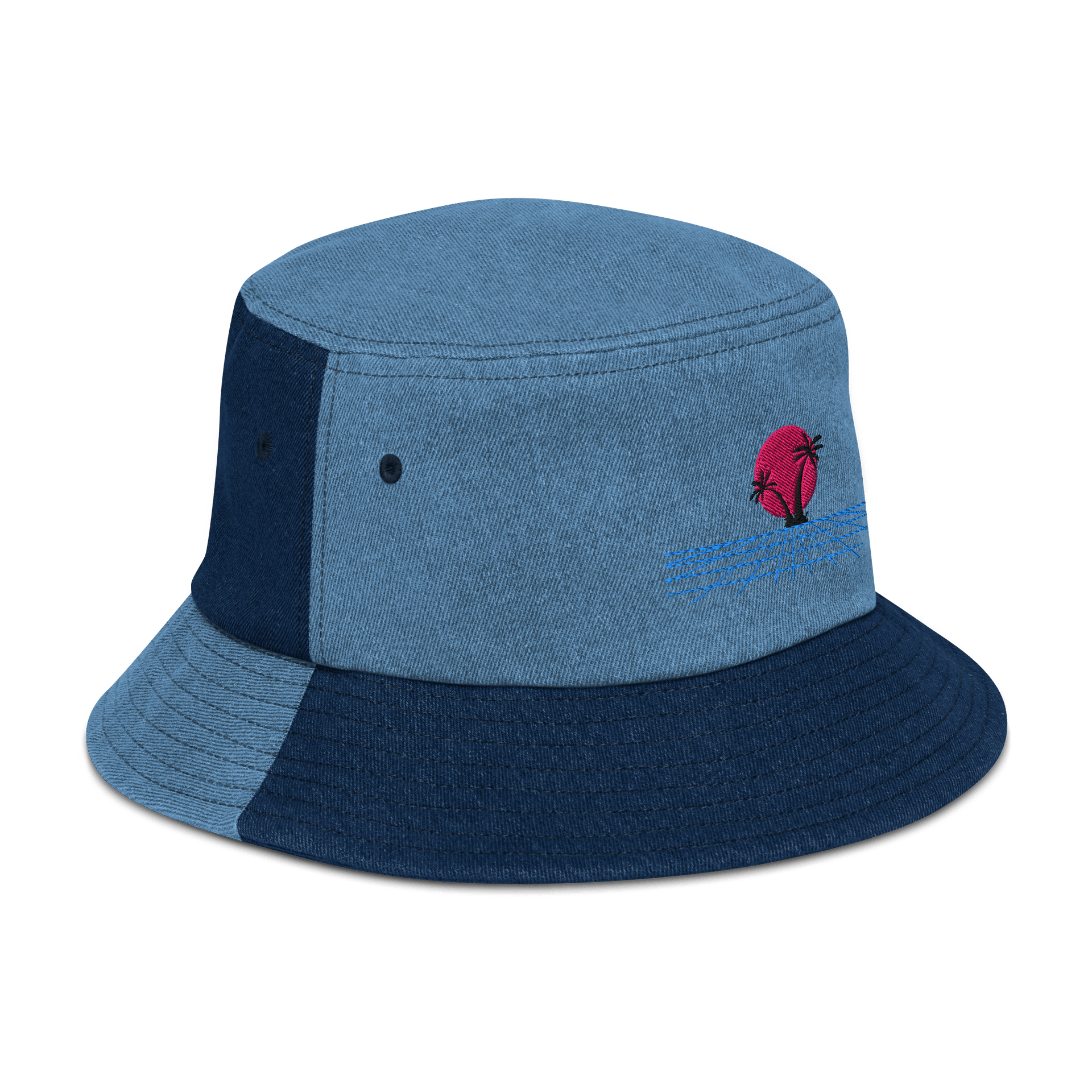 Synthwave Sunset Denim Bucket Hat product image (3)