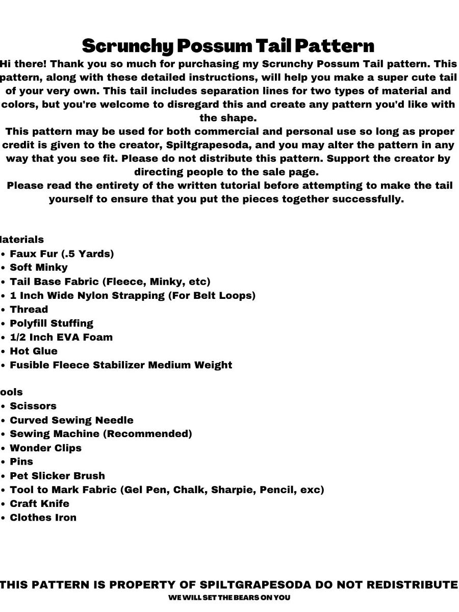 Scrunchy Possum Tail Pattern [PDF DOWNLOAD] product image (2)
