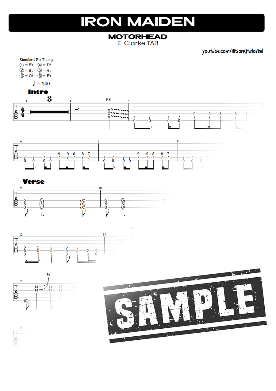 Ace of Spades PDF TAB + Backing Track MP3 product image (2)