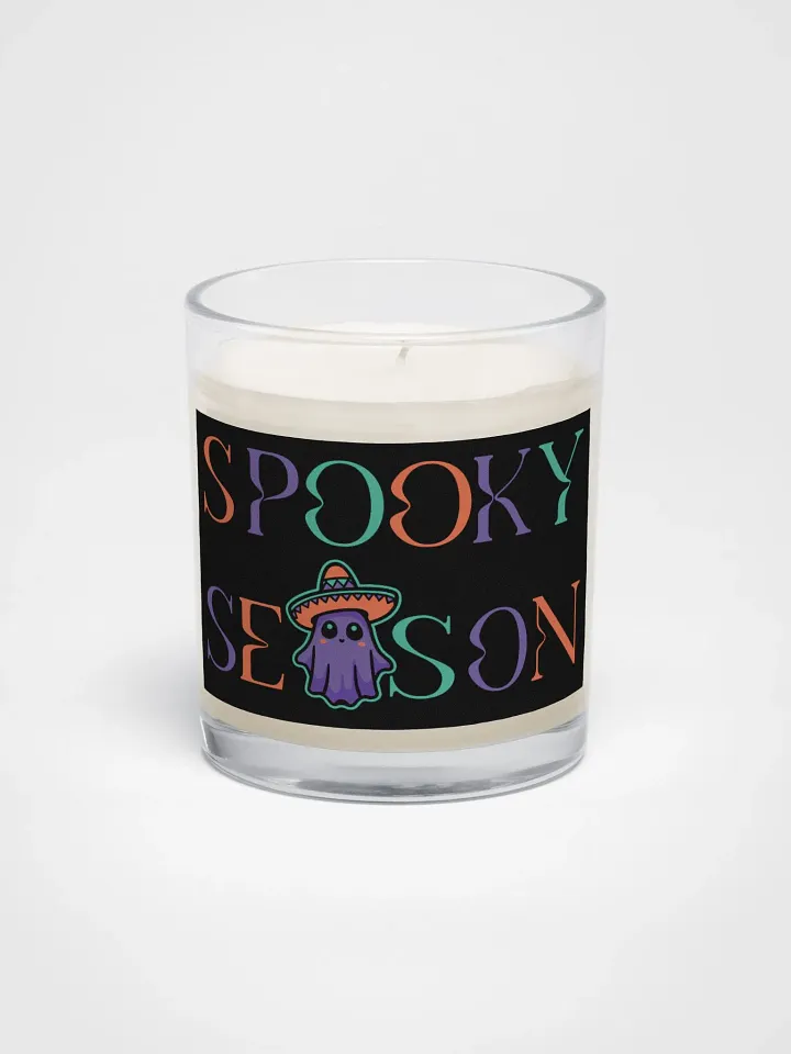 Spooky Season Sombrero Ghost Colorful Soy Wax Glass Jar Candle product image (1)
