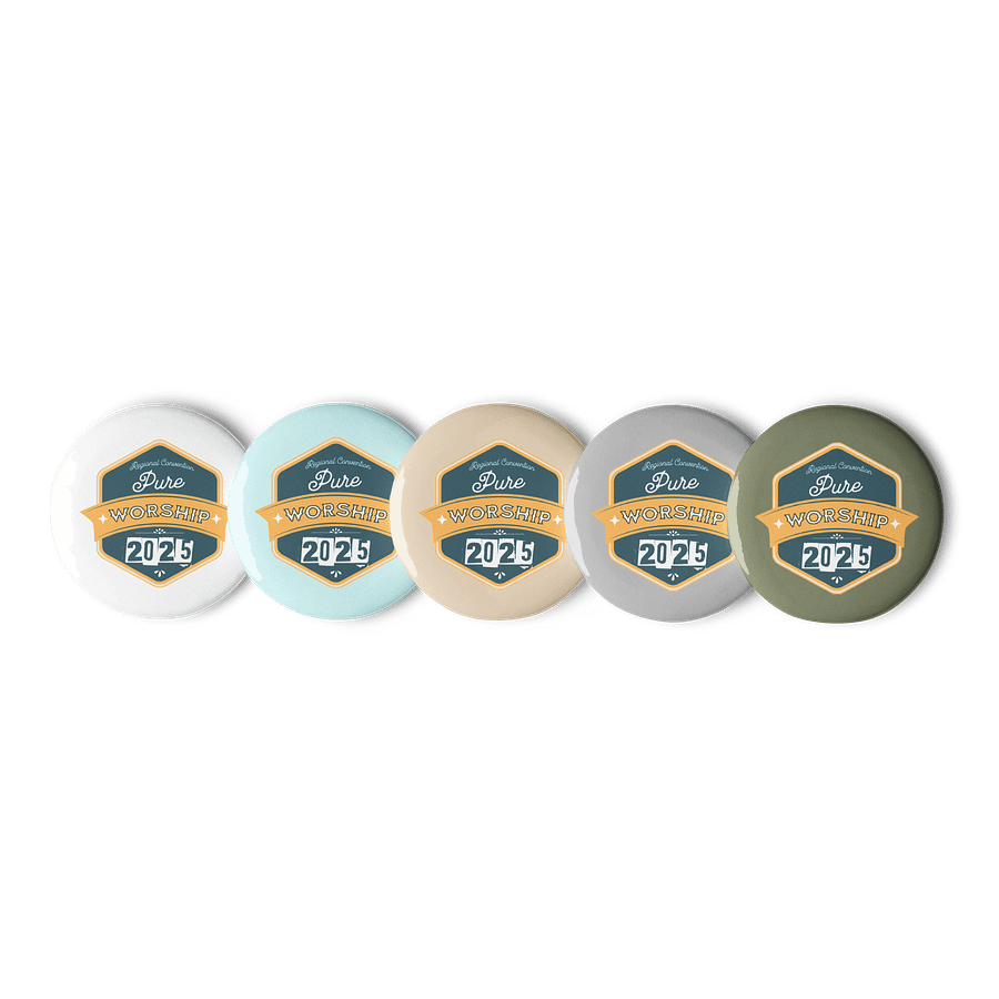 "Pure Worship" 2025 Convention Retro Badge Pin Buttons product image (2)