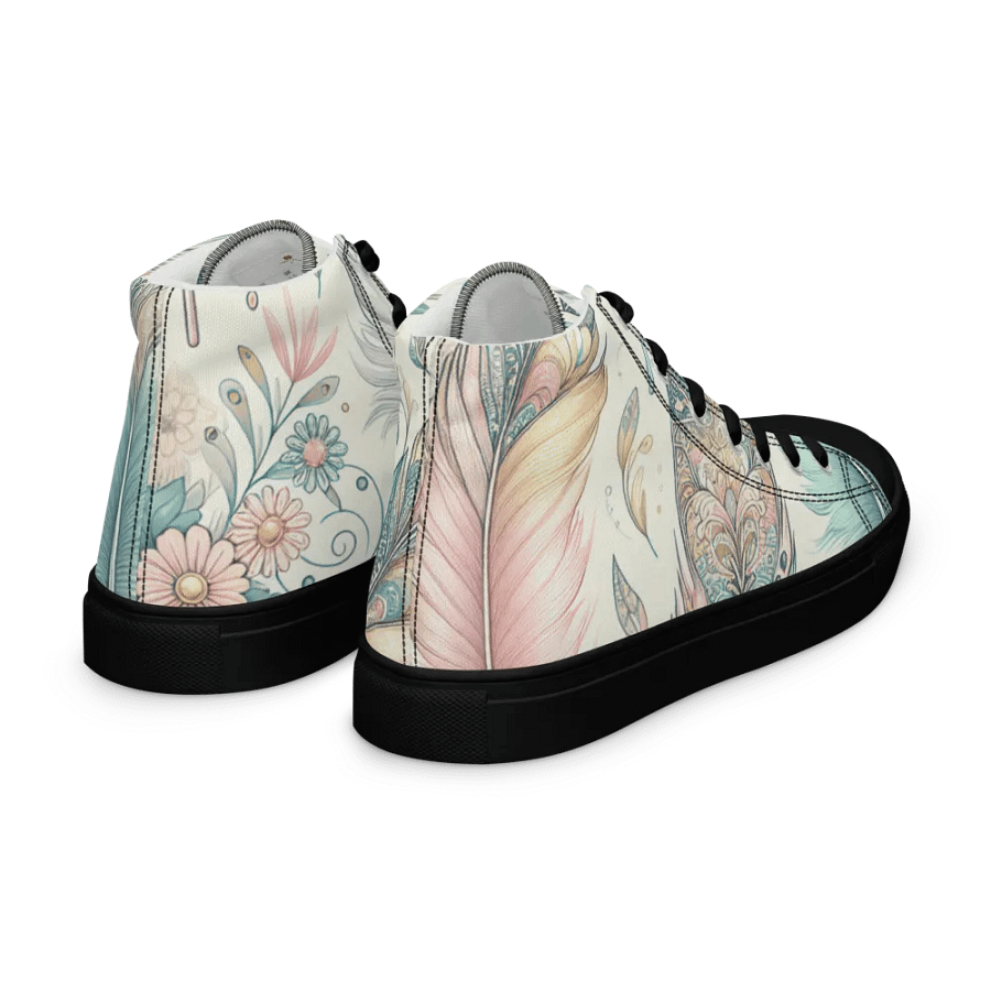 Whimsical Feathers High Top Canvas Shoes product image (10)