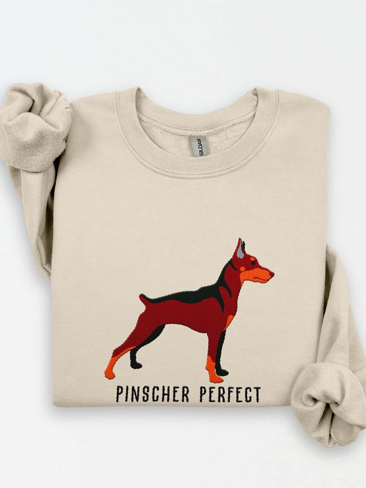 Pinscher Perfect Sweatshirt (Embroidered) of a Mini Pinscher(Red & Tan) product image (1)