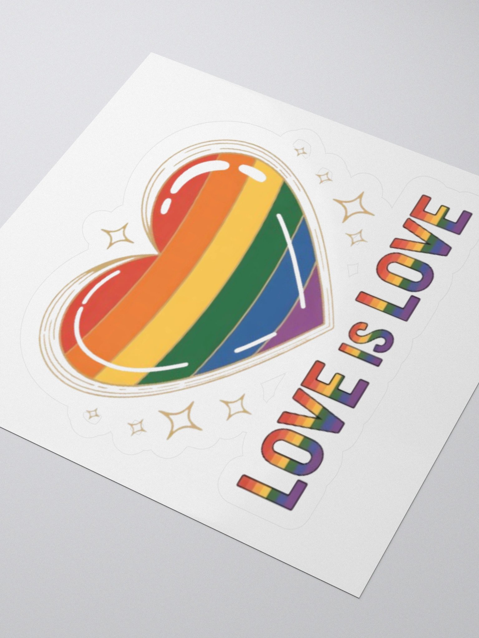 Exclusive 'Love is Love' Rainbow Heart Sticker – High-Quality Vinyl for Indoor Use product image (7)