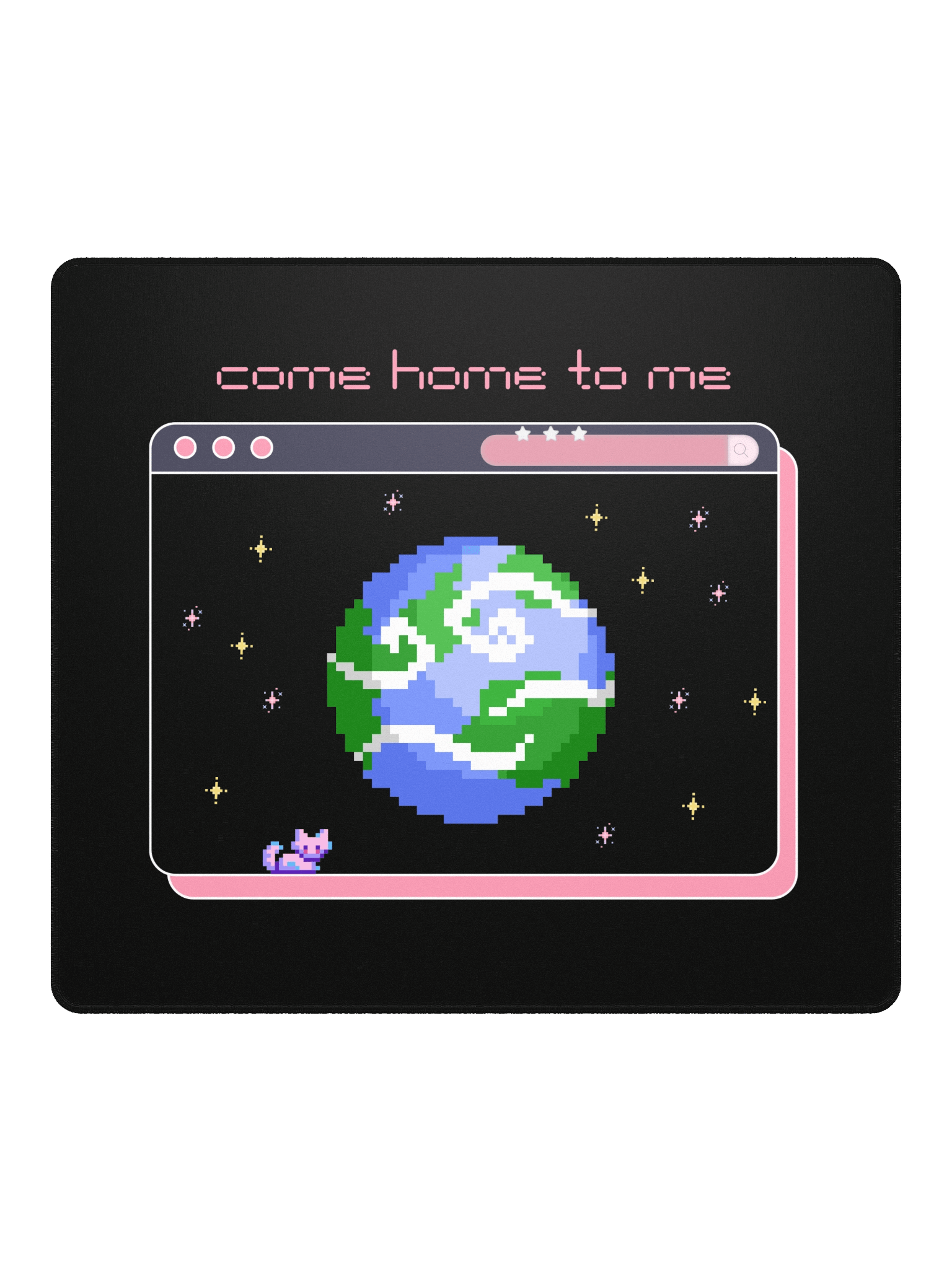 "Come Home to Me" Pink Pixel Art Mouse Pad product image (2)