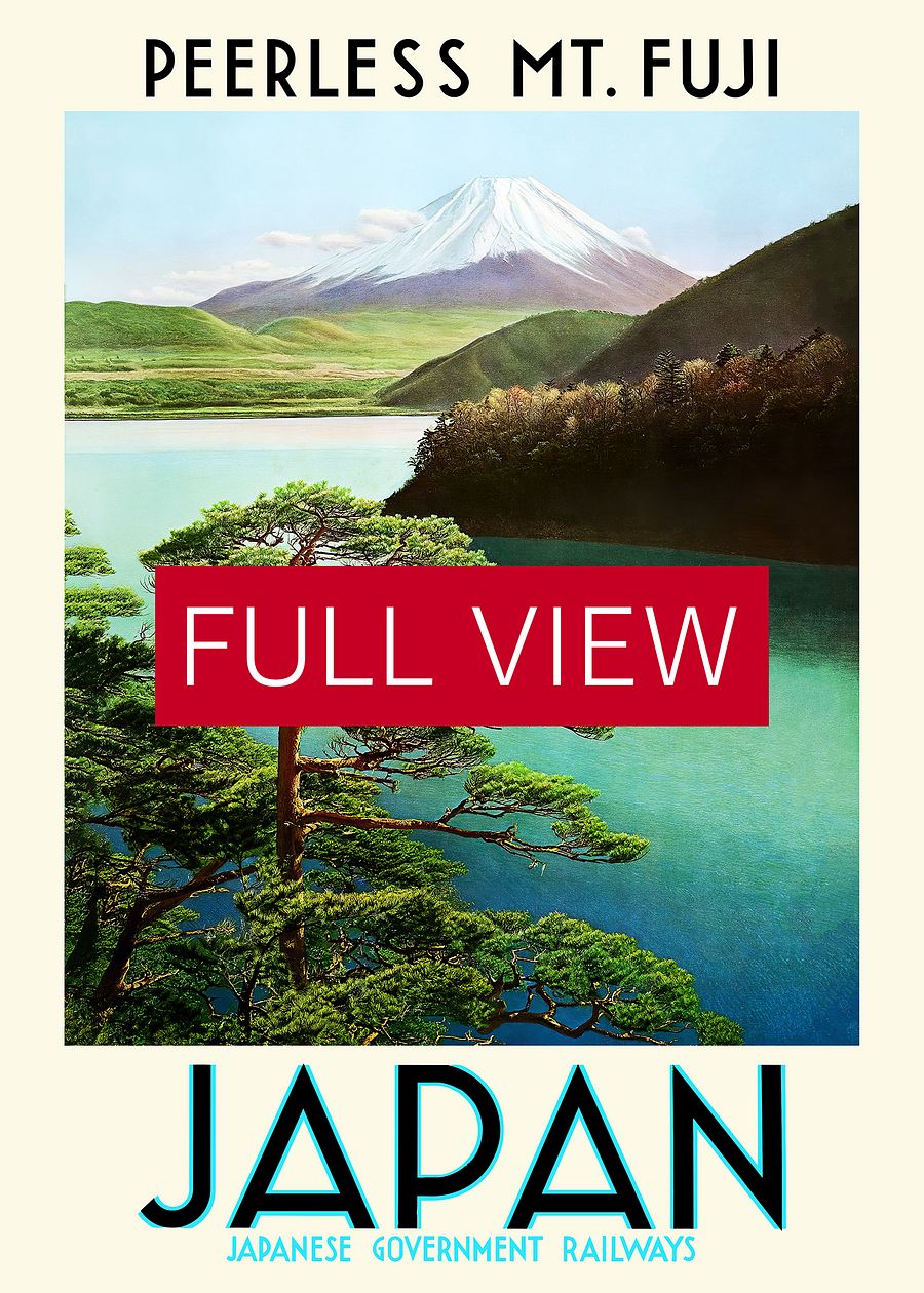 Japan Travel Poster: Peerless Mt. Fuji, 1930s — retro vintage travel poster product image (3)