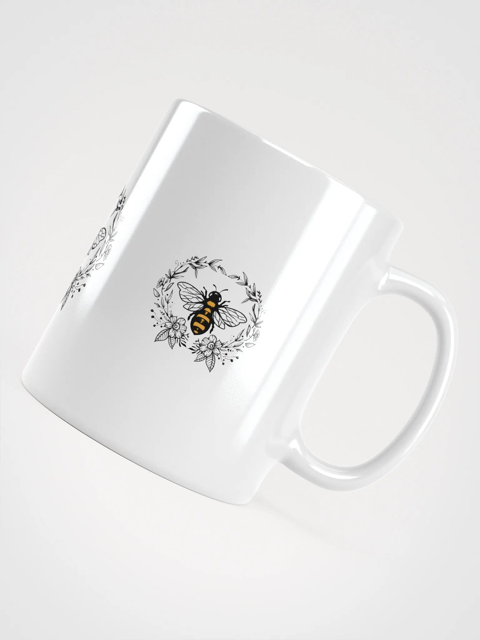 Floral Bee Trio White Glossy Mug product image (5)