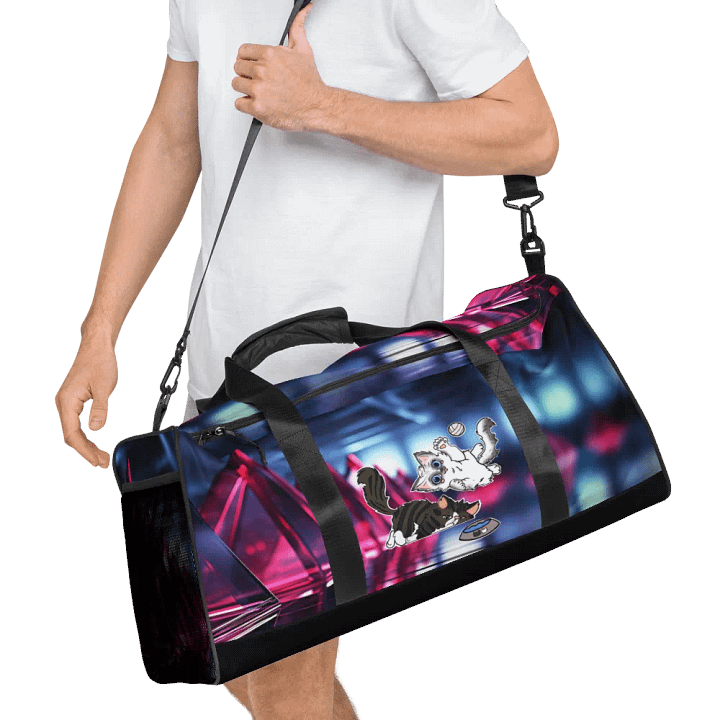 Blue/Pink All-Over Print Duffle Bag : Luigi & Ariel Logo product image (1)