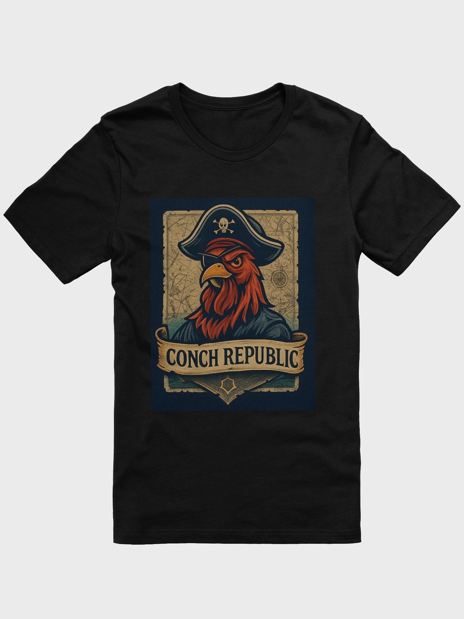 Key West Conch Republic Parrot Pirate T-shirt Unisex Ultra-Soft Black Tee product image (53)