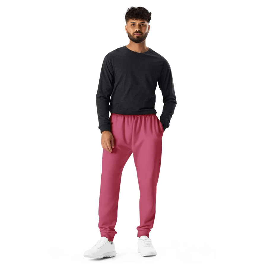 Plain Vibrant Red Soft Summer Recycled Polyester Premium Men's Joggers by Treasure Pie product image (11)