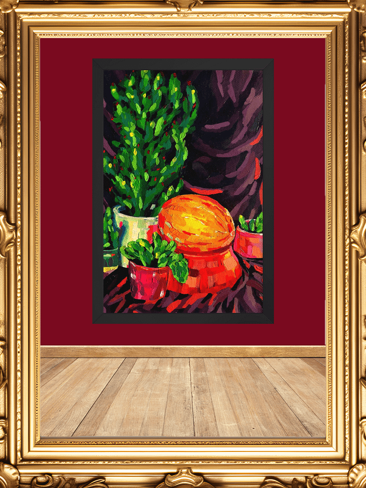 Eclectic Colorful Cacti Garden Framed Print product image (1)
