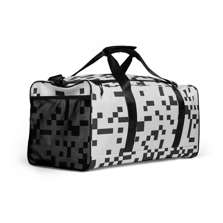 Pixelated Monochrome Madness Duffle Bag product image (2)