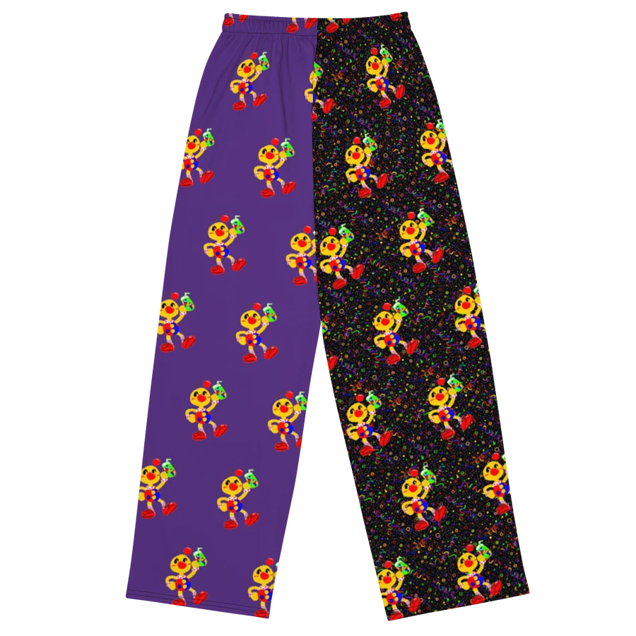 Split Dark Purple and Arcade All-Over Boyoyoing Unisex Wide-Leg Pants product image (3)