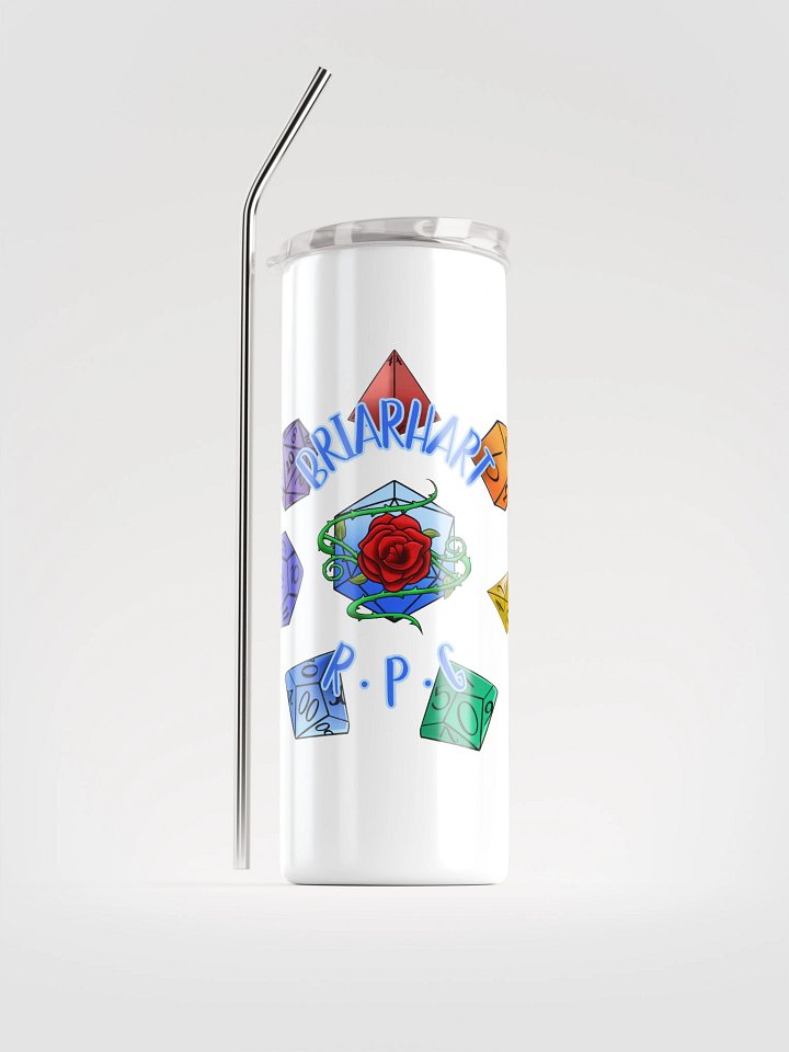 BriarHart RPG Stainless Steel Tumbler w/Straw - PRIDE 2025 - White product image (1)