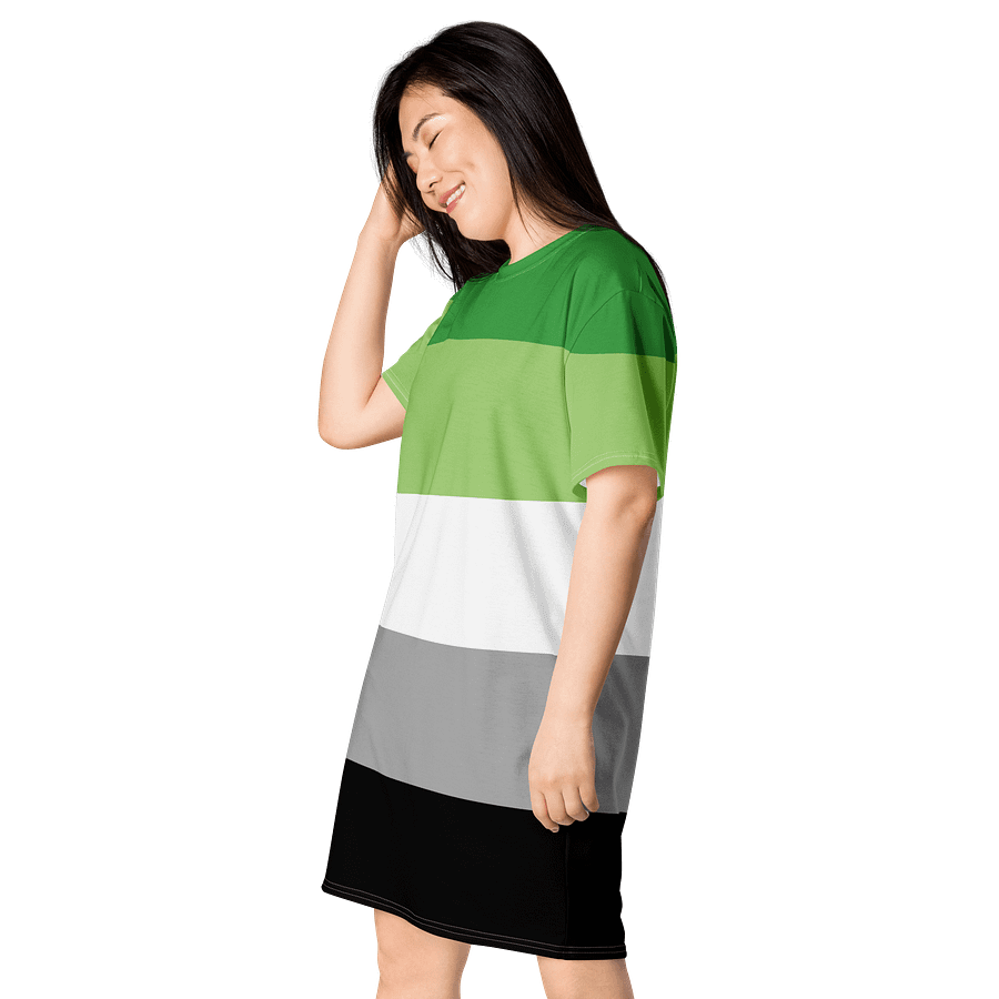 Aromantic Pride Flag T-shirt Dress product image (3)