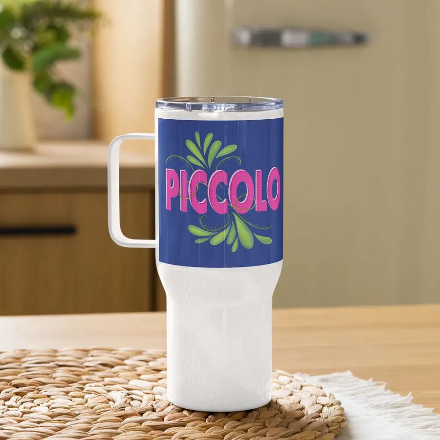 Flute Flourish Travel Mug with Handle - Piccolo product image (8)