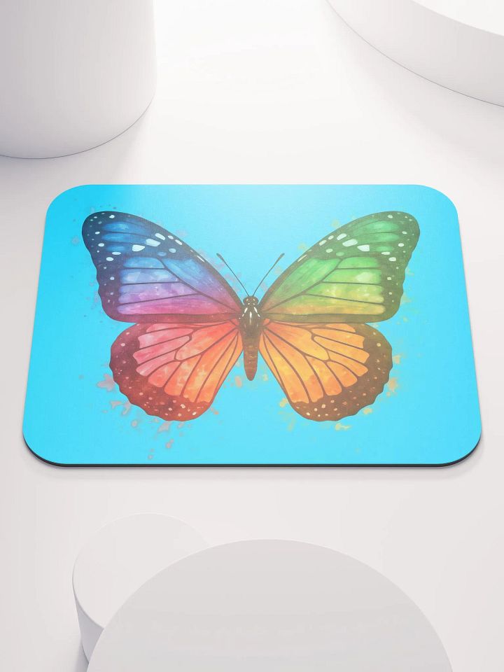 Rainbow Cascade Butterfly Watercolor Mousepad product image (1)