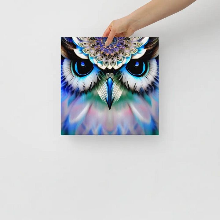 Fantasy Fractal Owl Art - v14 product image (1)