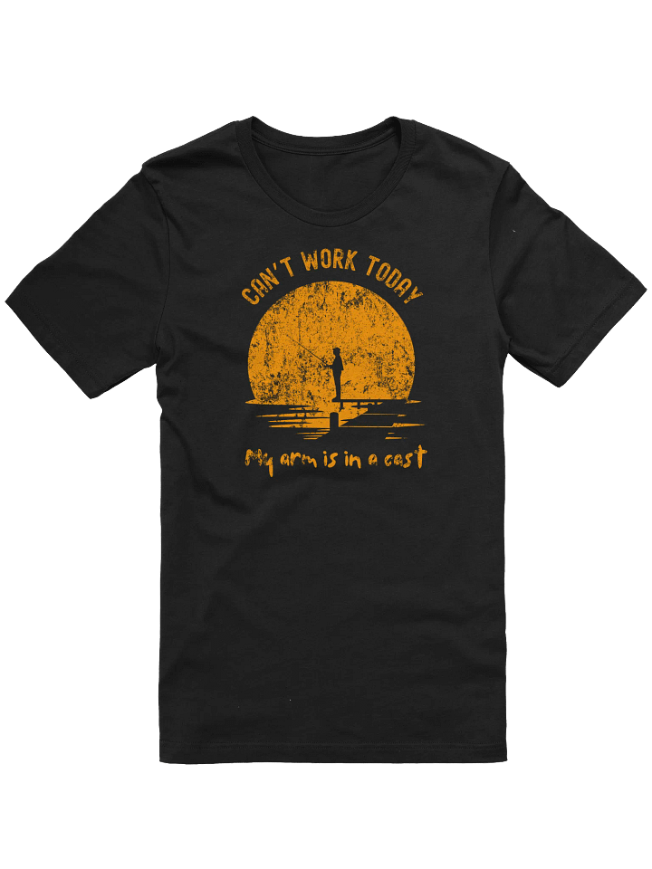 Funny Retro Sunset Fishing T-Shirt for Anglers, Gift for Fishermen & Women - Can't Work Today, My Arm Is in a Cast product image (4)