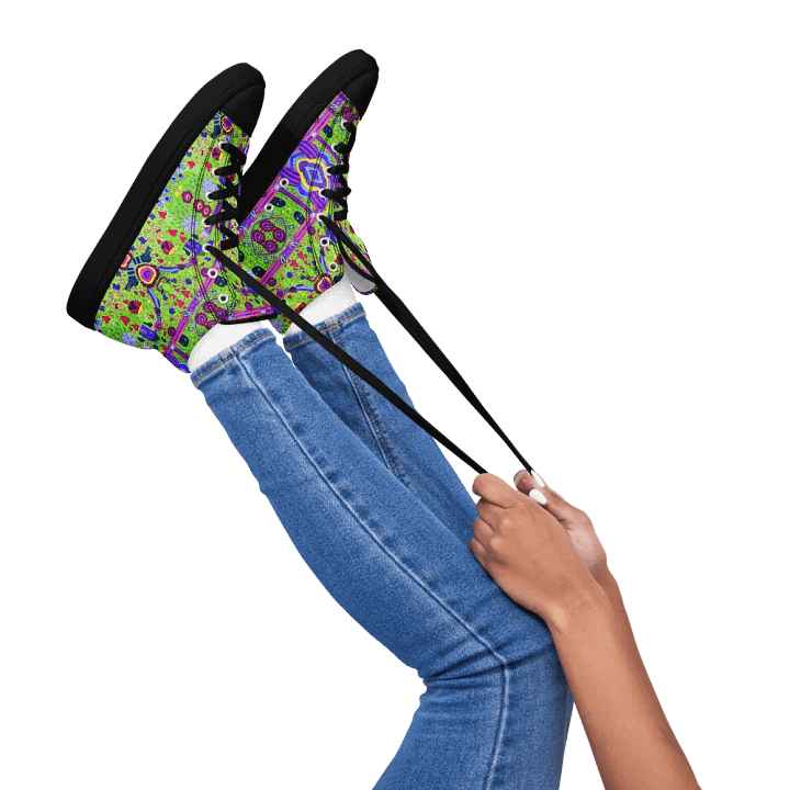 Abstract Doodle Life Ladies High Top Canvas Shoes product image (2)