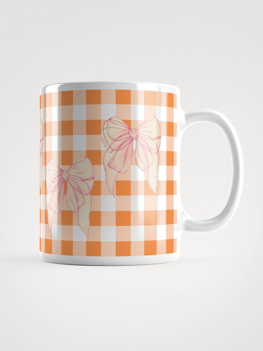Mug Blanc Vichy Revisité - Orange - Cadeau Style Chic et Poétique product image (1)