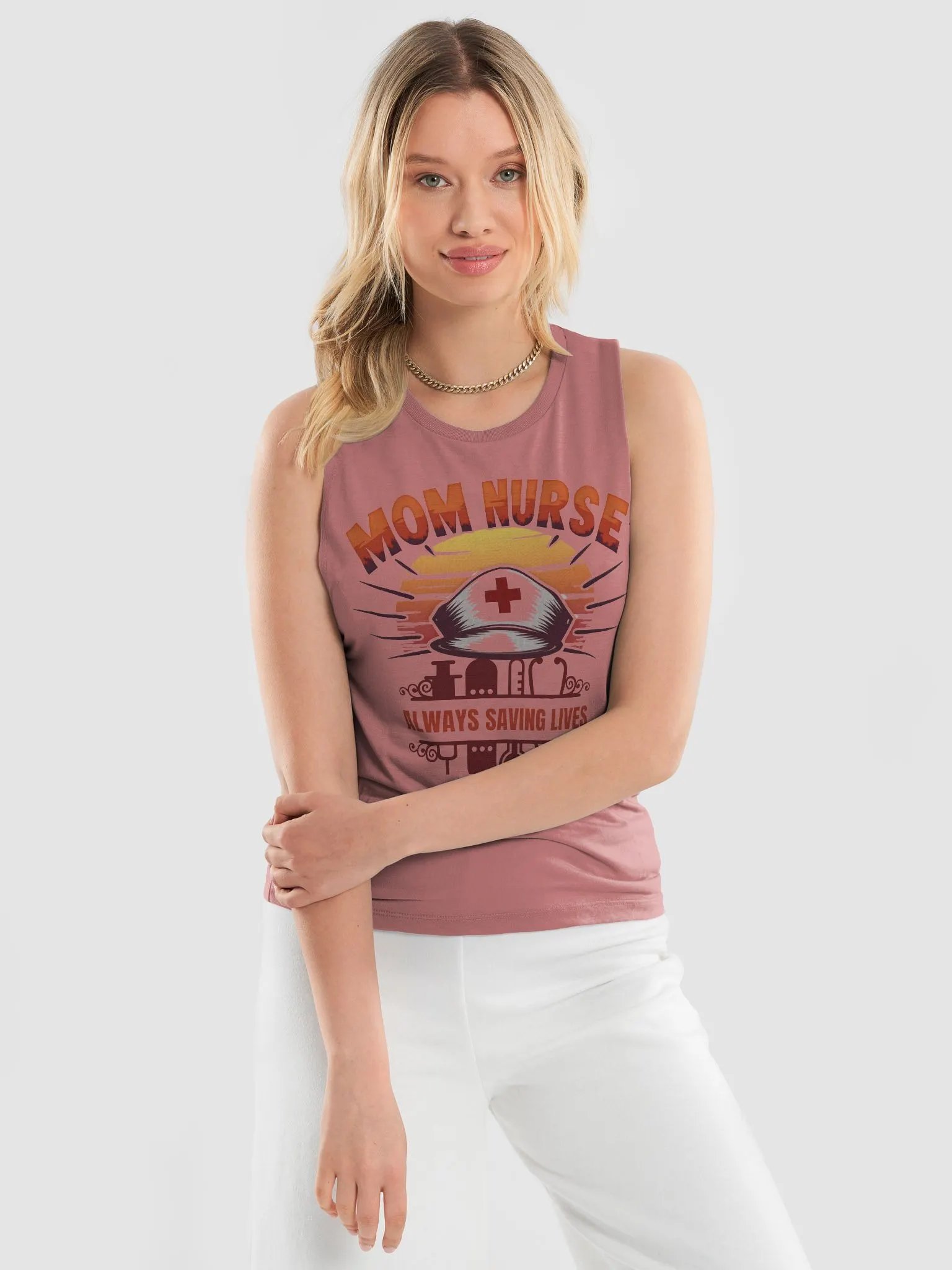 Sunset Nurse Mom Flowy Muscle Tank product image (18)