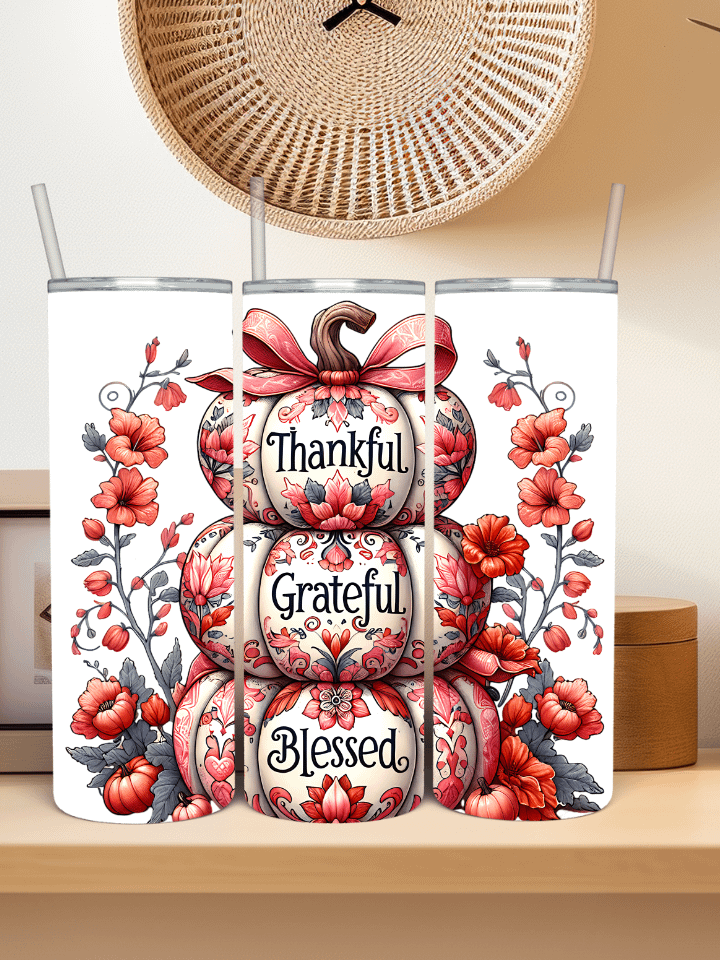 Thankful Grateful Blessed Sublimation Design Stainless Steel Tumbler product image (2)