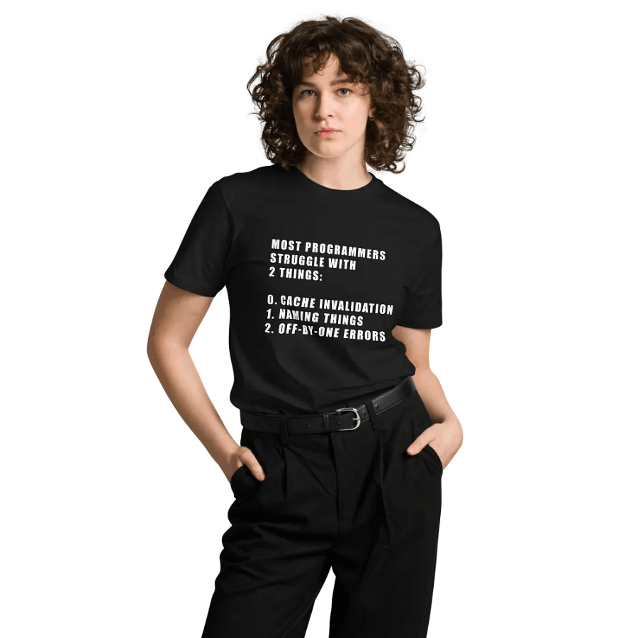 2 Hard Things in Computer Science Funny Programmers Unisex Premium T-Shirt product image (4)