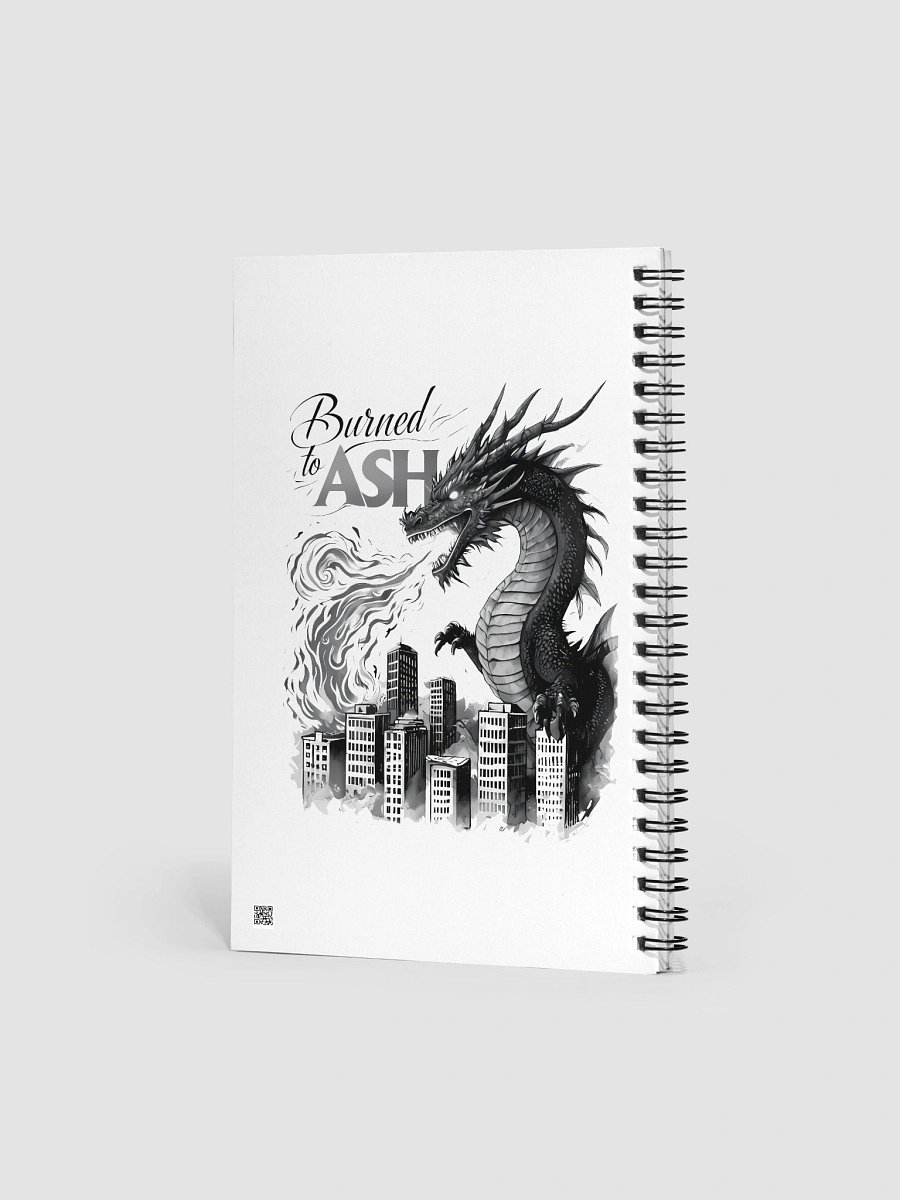 Apocalyptic Dragon Art | 'Burned to Ash' Monochrome Print Spiral Notebook product image (2)