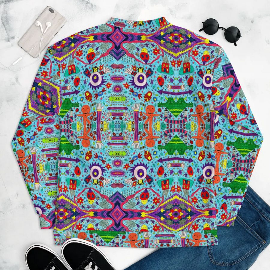 Abstract Doodle Characters Unisex Bomber Jacket product image (12)