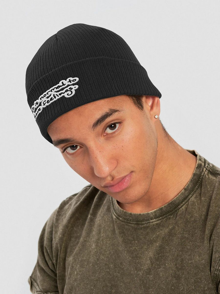 It is normal to have feelings. organic ribbed beanie (bubble design) product image (13)