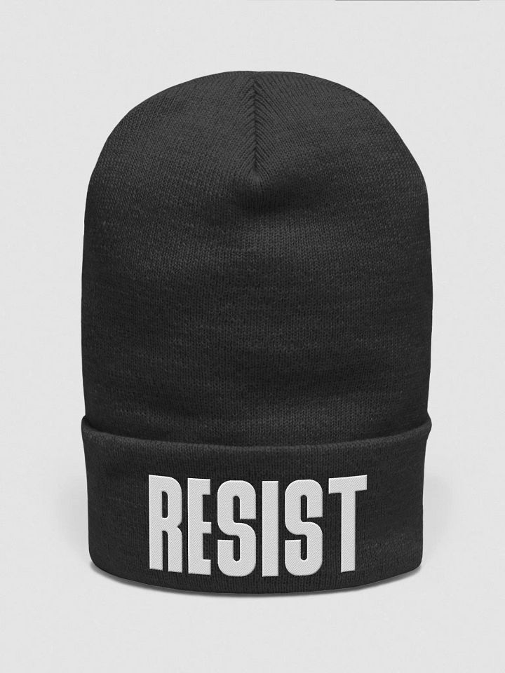 Resist Embroidered Knit Beanie, Resistance Skull Cap product image (2)