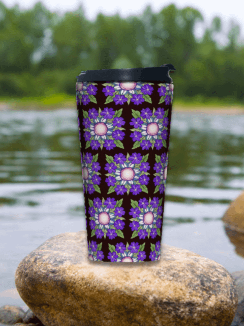 Celestial Petalwheel Mandala - Stainless Steel Travel Mug product image (2)