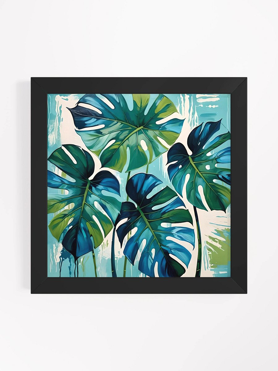 Blue Tropical Monstera Abstract Leaves product image (1)