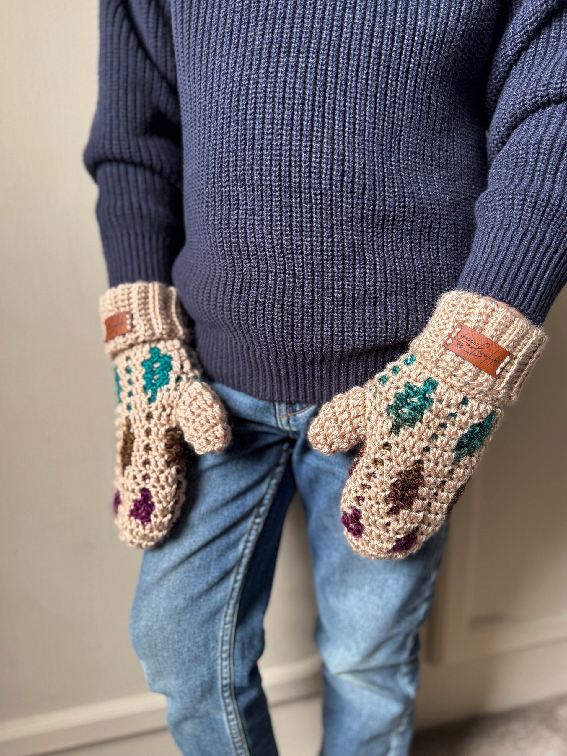 Starlight Mittens Crochet Pattern | Mosaic Crochet Mittens | Overlay Mosaic Crochet | Toddler, Child & Adult Sizes product image (4)
