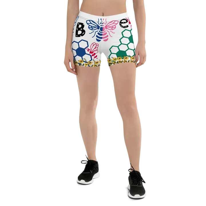 🐝 Bee Lover Customizable Bike Shorts – Buzz Into Active Style! product image (1)