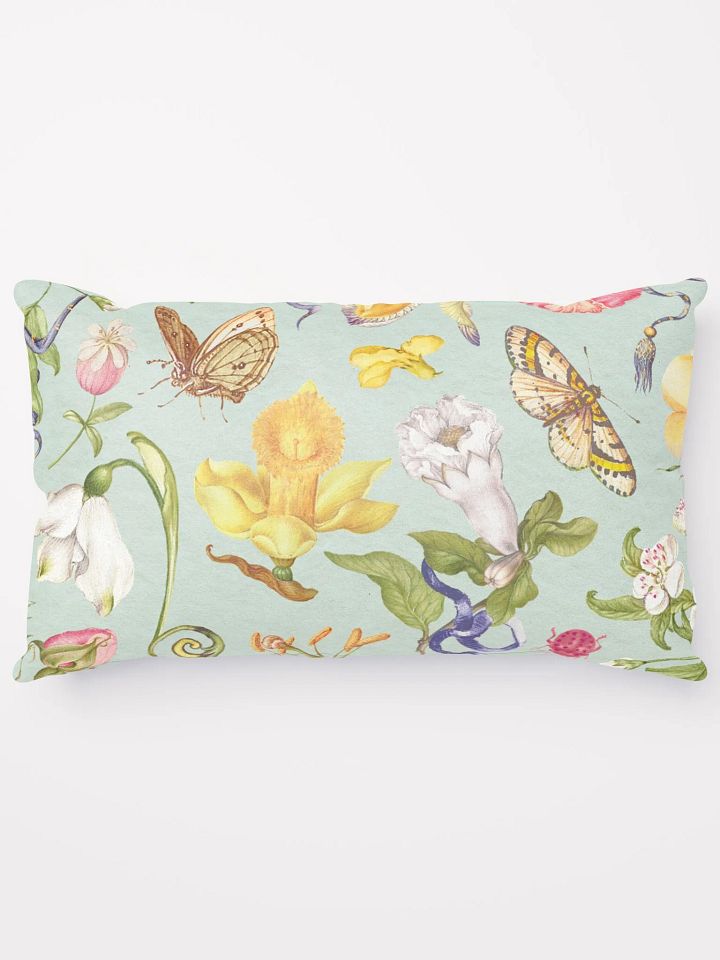 Exotic Blooming Floral Butterfly Mint Pillows product image (1)