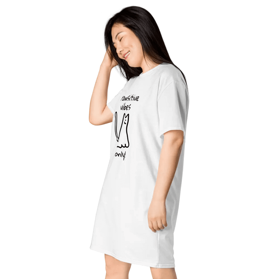 'Pawsitive Vibes Only' Kitty T-Shirt Dress product image (3)